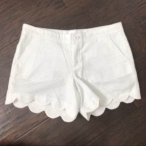 White Scalloped Shorts